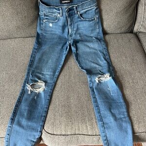 Express Distressed Blue Jeans